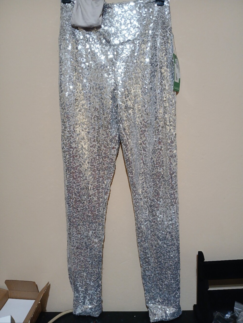 Tipsy Elves Silver Sequin Kids Leggings